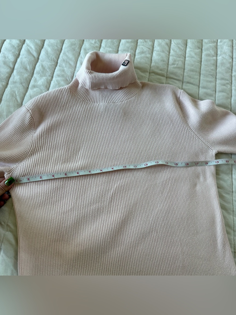 Ralph Lauren Polo Jeans Co Y2K soft girl preppy coquette Pink Ribbed Turtleneck - Picture 4 of 6